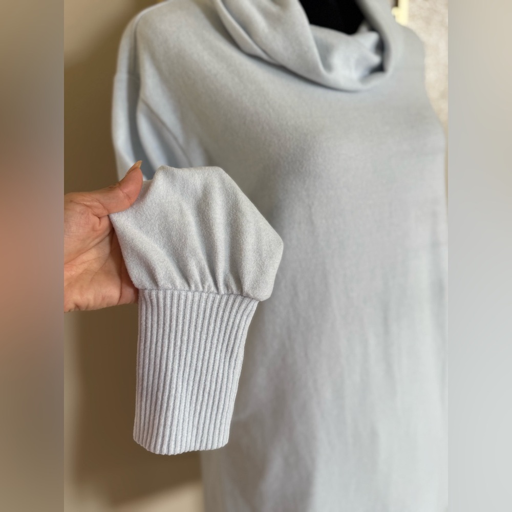 Maeve Anthropologie Light Blue Cowl Neck Tunic Sweater Hi-Low XS - Picture 5 of 12